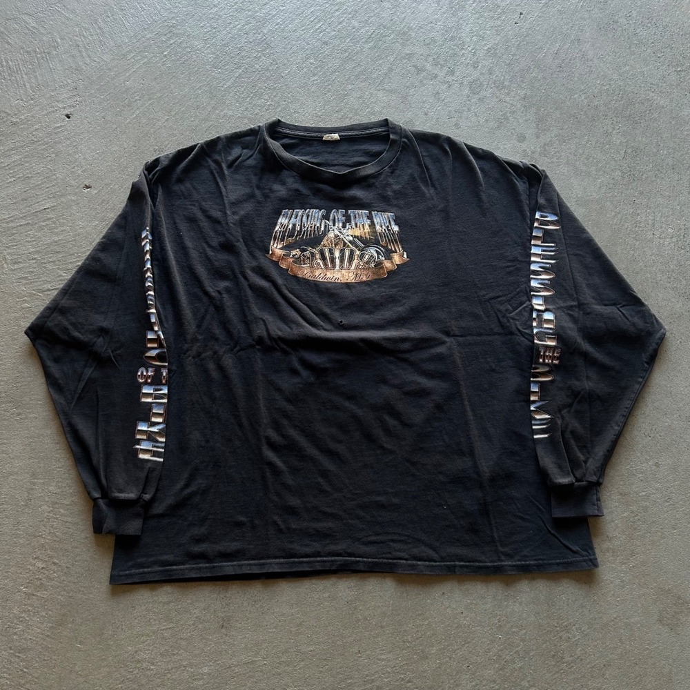 Vintage 2009 Blessing Of The Bike Long Sleeve Shirt Size Large Black Baldwin MI